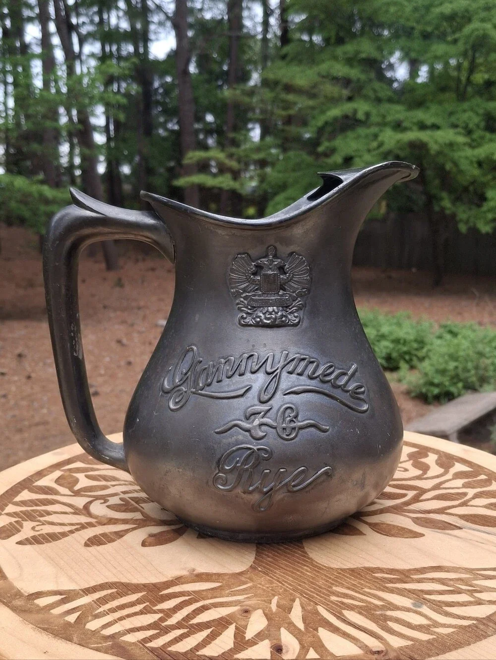 1920's Pre-Prohabition Gannymede 76 Rye Silverplated Advertising Pitcher